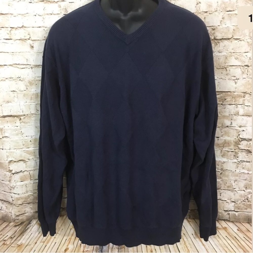 Northern Isle‎ Blue Argyle Print Sweater